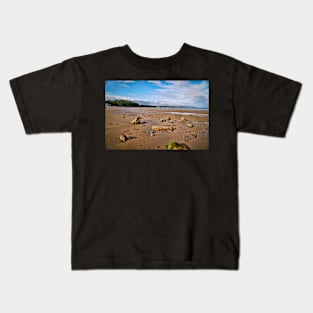 Evening Sunshine On Wet Beach - Coastal Scenery - Saundersfoot Kids T-Shirt